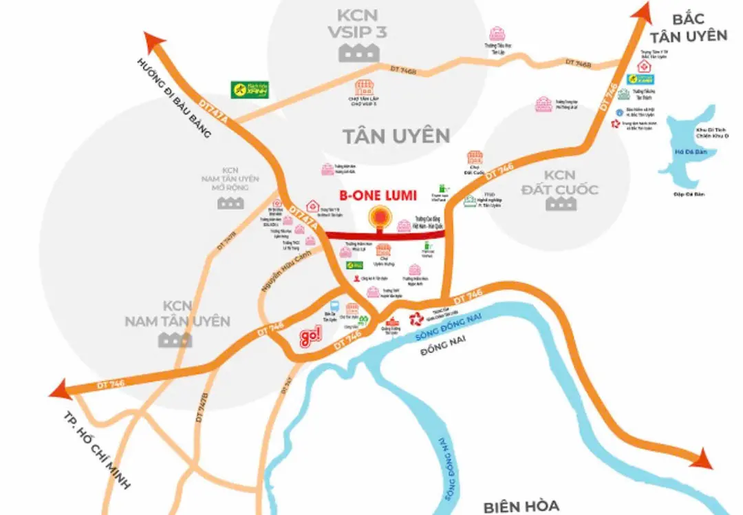 Sơ đồ vị trí B-One Lumi Tân Uyên