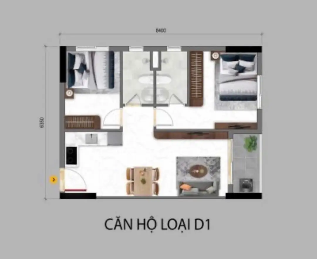 Thiết kế căn hộ 2PN