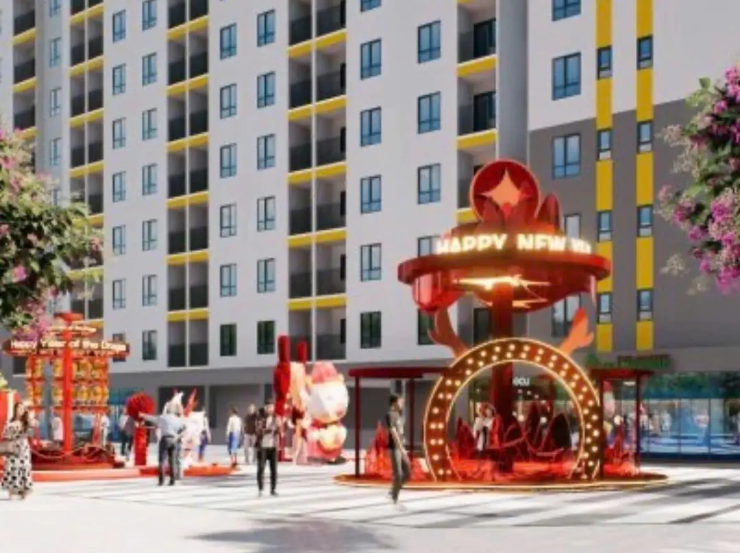 Trang trí Tết rực rỡ tại B-One Lumi Tân Uyên Bình Dương