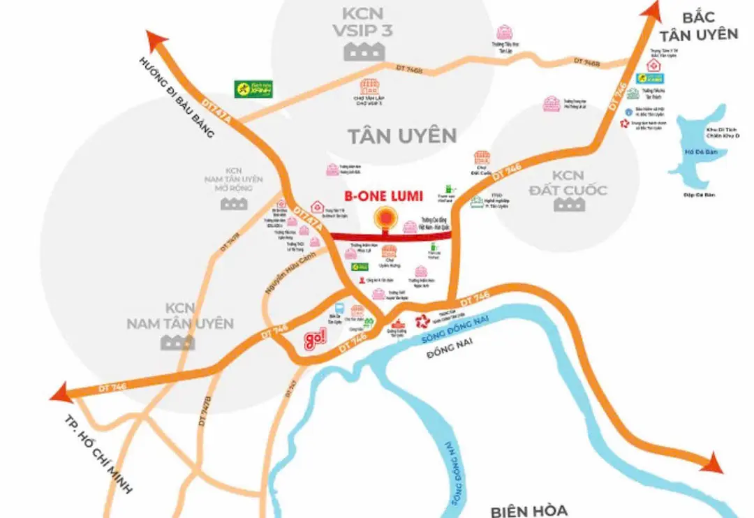 Vị trí B-One Lumi Tân Uyên Bình Dương